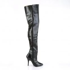 PLEASER SEDUCE-3000 BLACK MATTE SINGLE SOLE 5 INCH THIGH HIGH BOOTS SIZE 8