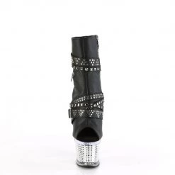 PLEASER SPECTATOR-1015 BLACK MATTE 7 INCH HIGH HEEL PLATFORM BOOTS SIZE 8