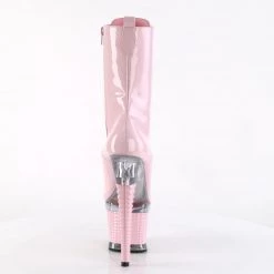 PLEASER SPECTATOR-1040 BABY PINK 7 INCH HIGH HEEL ANKLE BOOTS