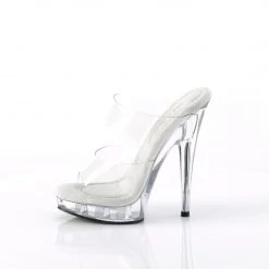 FABULICIOUS SULTRY-602 CLEAR BODY FITNESS 6 INCH HIGH HEEL SHOES SIZE 7 FABULICOUS