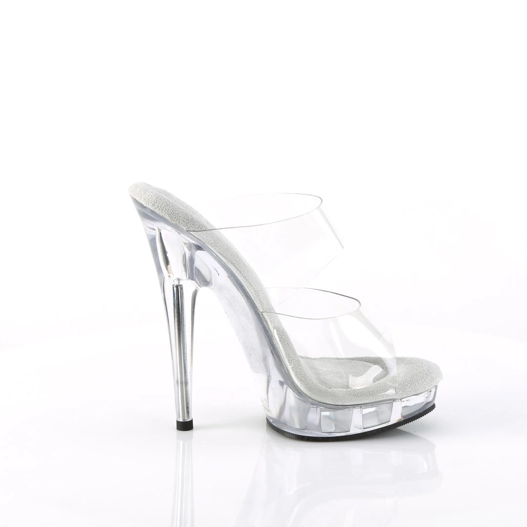 FABULICIOUS SULTRY-602 CLEAR BODY FITNESS 6 INCH HIGH HEEL SHOES SIZE 7 FABULICOUS