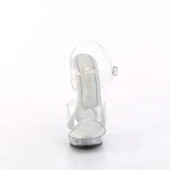 FABULICIOUS SULTRY-608 CLEAR BODY FITNESS 6 INCH HIGH HEEL SHOES SIZE 6 FABULICOUS