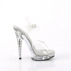 FABULICOUS FABULICIOUS SULTRY-608SDT CLEAR RHINESTONE BODY FITNESS 6 INCH HIGH HEEL SHOES SIZE 6