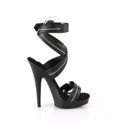 FABULICIOUS SULTRY-619 BLACK MATTE 6 INCH HIGH HEEL STRAPPY SHOES SIZE 7 FABULICOUS