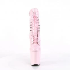 PLEASER XTREME-1020 BABY PINK 8 INCH HIGH HEEL ANKLE BOOTS