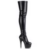 PLEASER ADORE-3000 BLACK MATTE 7 INCH THIGH HIGH BOOTS