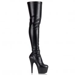 PLEASER ADORE-3000 BLACK MATTE 7 INCH THIGH HIGH BOOTS