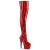 PLEASER ADORE-3000HWR RED HOLOGRAPHIC 7 INCH THIGH HIGH BOOTS