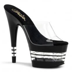 PLEASER ADORE-701LN BLACK LINE 7 INCH HIGH HEEL PLATFORM SHOES SIZE 7