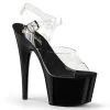 PLEASER ADORE-708 BLACK CLEAR 7 INCH HIGH HEEL PLATFORM SHOES