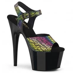 PLEASER ADORE-708N-LTP FASHION PRINT 7 INCH HIGH HEEL PLATFORM SHOES SIZE 8