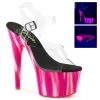 PLEASER ADORE-708UVP CANDY PINK 7 INCH HIGH HEEL PLATFORM SHOES SIZE 7