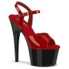 PLEASER ADORE-709 RED BLACK 7 INCH HIGH HEEL PLATFORM SHOES SIZE 6