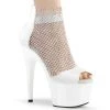 PLEASER ADORE-765RM WHITE MESH 7 INCH HIGH HEEL PLATFORM SHOES SIZE 8