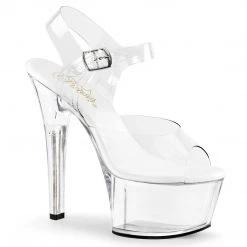 PLEASER ASPIRE-608 CLEAR 6 INCH HIGH HEEL PLATFORM SHOES