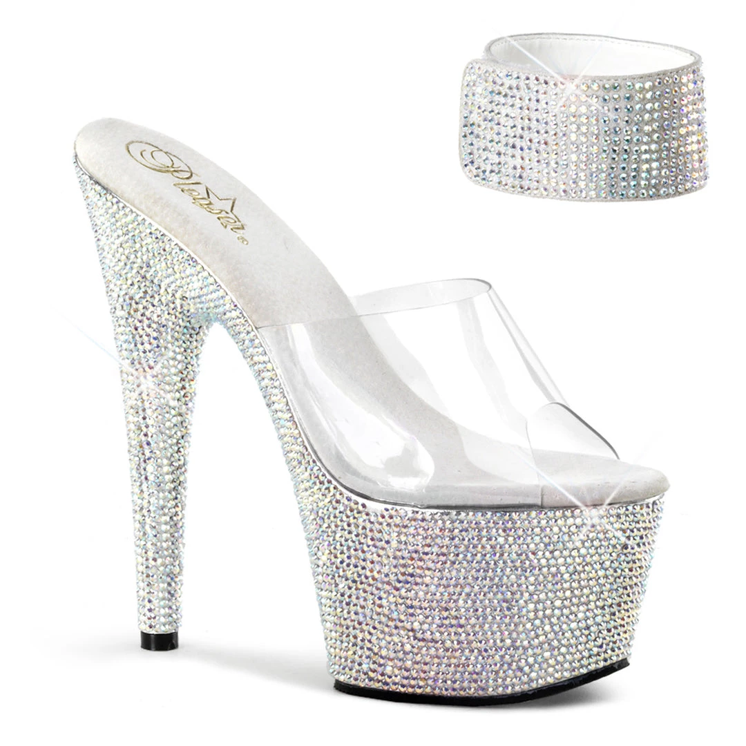 PLEASER BEJEWELED-712RS RHINESTONE 7 INCH HIGH HEEL PLATFORM SHOES