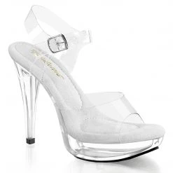FABULICIOUS COCKTAIL-508 CLEAR 5 INCH HIGH HEEL PLATFORM SHOES
