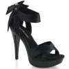FABULICIOUS COCKTAIL-568 SATIN BLACK 5 INCH HIGH HEEL PLATFORM SHOES SIZE 8