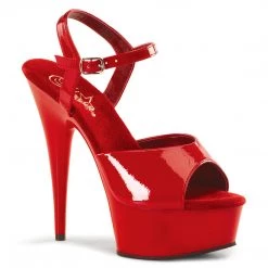 PLEASER DELIGHT-609 RED 6 INCH HIGH HEEL PLATFORM SHOES SIZE 7