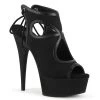 PLEASER DELIGHT-643 BLACK FAUX SUEDE 6 INCH HIGH HEEL PLATFORM SHOES SIZE 7