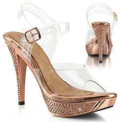 FABULICOUS FABULICIOUS ELEGANT-408 ROSE GOLD 4.5 INCH HIGH HEEL SHOES SIZE 7