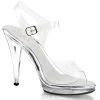 FABULICIOUS FLAIR-408 CLEAR 4 INCH HIGH HEEL COMPETITION SHOES