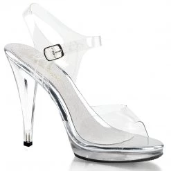 FABULICIOUS FLAIR-408 CLEAR 4 INCH HIGH HEEL COMPETITION SHOES