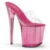 PLEASER FLAMINGO 801T TINTED HOT PINK 8 INCH HIGH HEEL PLATFORM SHOES SIZE 6