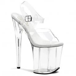 PLEASER FLAMINGO-808 CLEAR 8 INCH HIGH HEEL PLATFORM SHOES