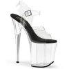PLEASER FLAMINGO-808 CLEAR BLACK SOLE 8 INCH HIGH HEEL PLATFORM SHOES