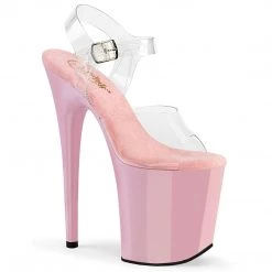 PLEASER FLAMINGO-808 BABY PINK 8 INCH HIGH HEEL PLATFORM SHOES SIZE 8