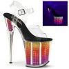 PLEASER FLAMINGO-808SRS RAINBOW 8 INCH HIGH HEEL PLATFORM SHOES SIZE 6