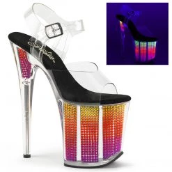 PLEASER FLAMINGO-808SRS RAINBOW 8 INCH HIGH HEEL PLATFORM SHOES SIZE 6
