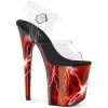 PLEASER FLAMINGO-808STORM RED LIGHTNING BOLT 8 INCH HIGH HEEL PLATFORM SHOES SIZE 7