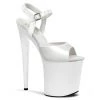 PLEASER FLAMINGO-809 WHITE 8 INCH HIGH HEEL PLATFORM SHOES