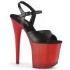 PLEASER FLAMINGO-809T RED BLACK FAUX LEATHER 8 INCH HIGH HEEL PLATFORM SHOES SIZE 9