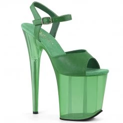 PLEASER FLAMINGO-809T GREEN FAUX LEATHER 8 INCH HIGH HEEL PLATFORM SHOES SIZE 6