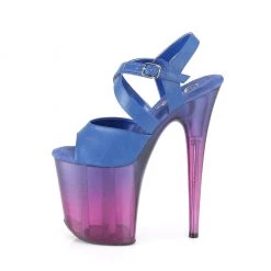 PLEASER FLAMINGO-822T BLUE PURPLE OMBRE FAUX LEATHER 8 INCH HIGH HEEL PLATFORM SHOES SIZE 7