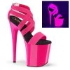 PLEASER FLAMINGO-869UV PINK 8 INCH HIGH HEEL PLATFORM SHOES SIZE 9