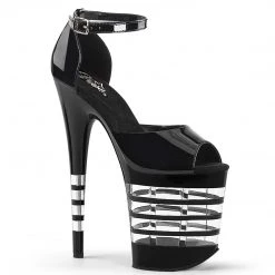 PLEASER FLAMINGO-889 BLACK LINE 8 INCH HIGH HEEL PLATFORM SHOES SIZE 7