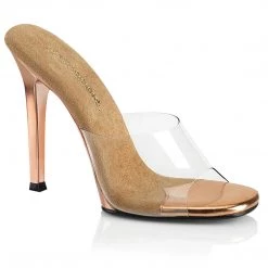 FABULICIOUS GALA-01 ROSE GOLD 4.5 INCH HIGH HEEL SHOES FABULICOUS