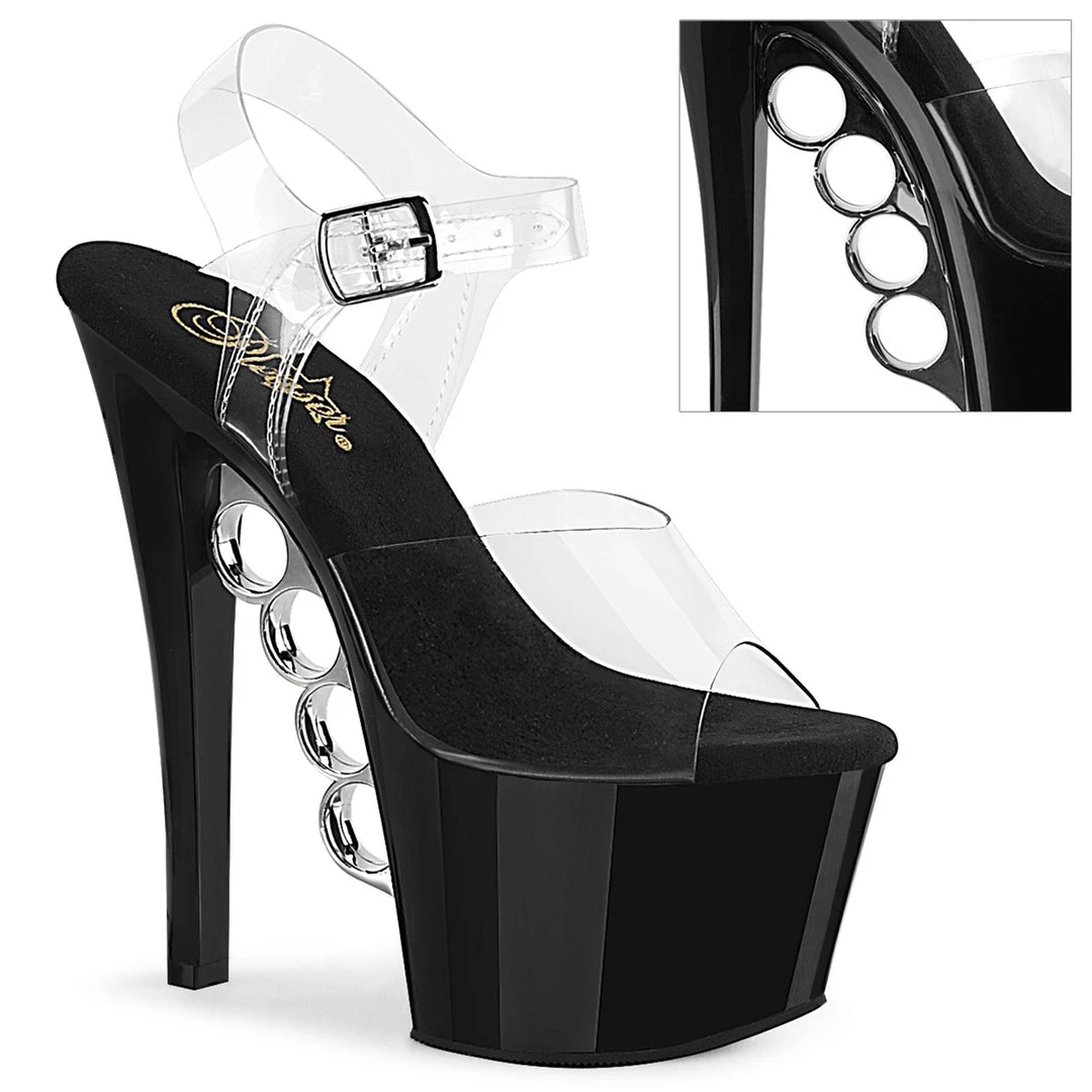 PLEASER KNUCKS-708 KNUCKLE DUSTER 7 INCH HIGH HEEL PLATFORM SHOES SIZE 7