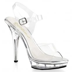 FABULICIOUS LIP-108 CLEAR 5 INCH HIGH HEEL COMPETITION SHOES SIZE 10 FABULICOUS