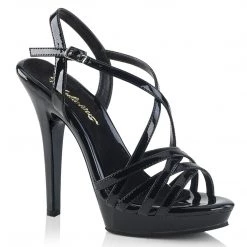 FABULICIOUS LIP-113 BLACK STRAPPY 6 INCH HIGH HEEL SHOES SIZE 7 FABULICOUS