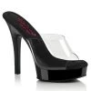 FABULICIOUS MAJESTY-601 BLACK CLEAR 5 INCH HIGH HEEL SHOES SIZE 6 FABULICOUS