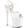 PLEASER NAUGHTY-809 WHITE 8 INCH HIGH HEEL PLATFORM SHOES SIZE 8