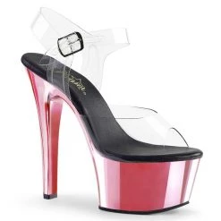 PLEASER ASPIRE-608 BABY PINK CHROME 6 INCH HIGH HEEL PLATFORM SHOES SIZE 7