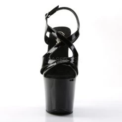 PLEASER DIAMOND-730 BLACK RHINESTONE 7 INCH HIGH HEEL PLATFORM SHOES SIZE 8