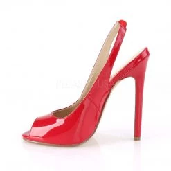 PLEASER SEXY-08 RED 5 INCH HIGH HEEL SLING BACK SINGLE SOLE SHOES SIZE 7 SALE