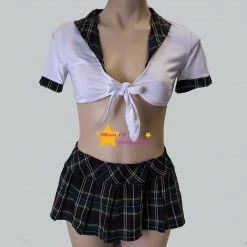 Shoes Of Hollywood ADULT SCHOOLGIRL COSTUME WHITE TOP 3 PIECE Costumes